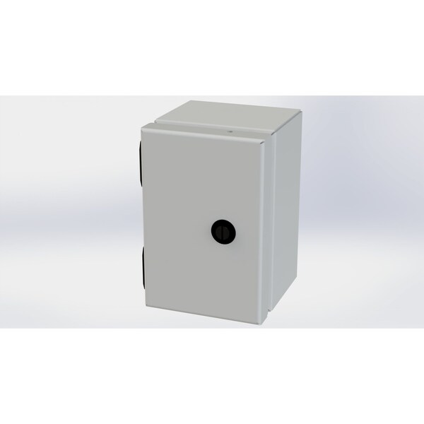 1/4 Turn Latch Electrical Enclosures, 6 in H, 4 in D, 4 in W, NEMA 3R, 4, 12, 13, Carbon Steel